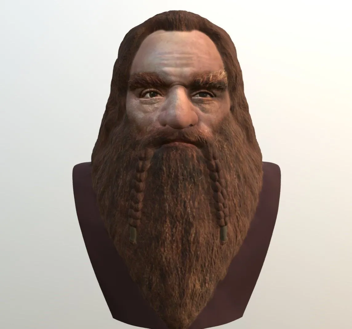 PBR Game 3D Models – Gimli Bust For Full Color 3D Printing