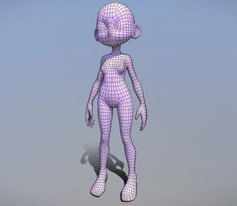 PBR Game 3D Models – Girl Stylized Basemesh With Topology V4