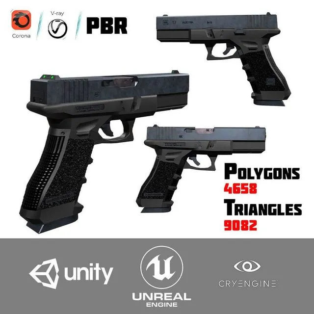 PBR Game 3D Models – Glock Austria