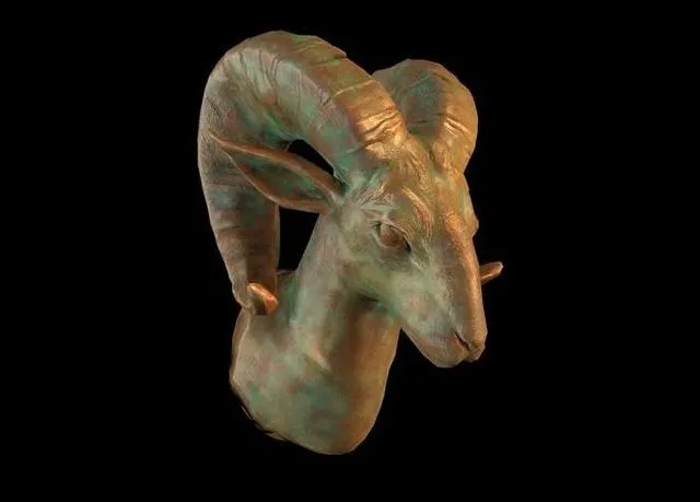 PBR Game 3D Models – Goat Head Statue
