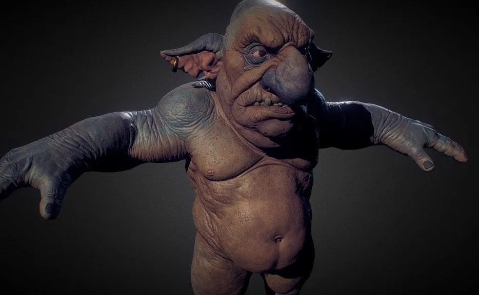 PBR Game 3D Models – Goblin Grunt Body