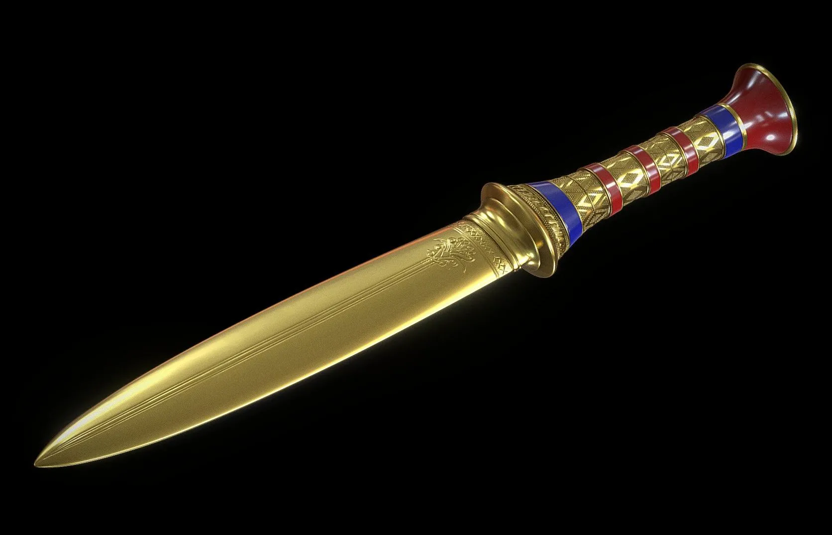 PBR Game 3D Models – Gold Dagger Of Tutankhamun