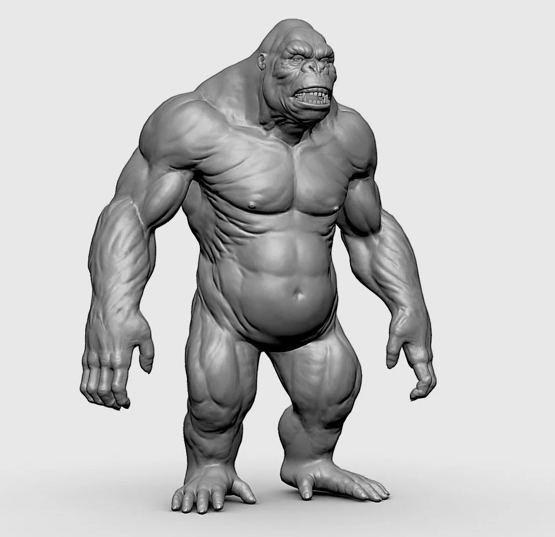 PBR Game 3D Models – Gorilla Topology Uv Map