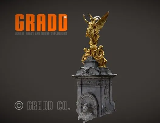 PBR Game 3D Models – GRADD 3D Model Of Victoria Memorial, London, UK
