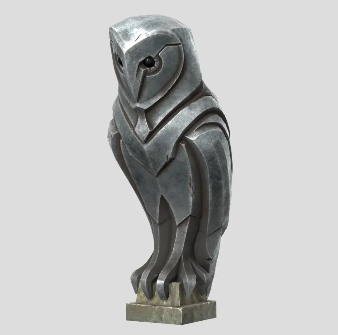 PBR Game 3D Models – Grass Owl Statue