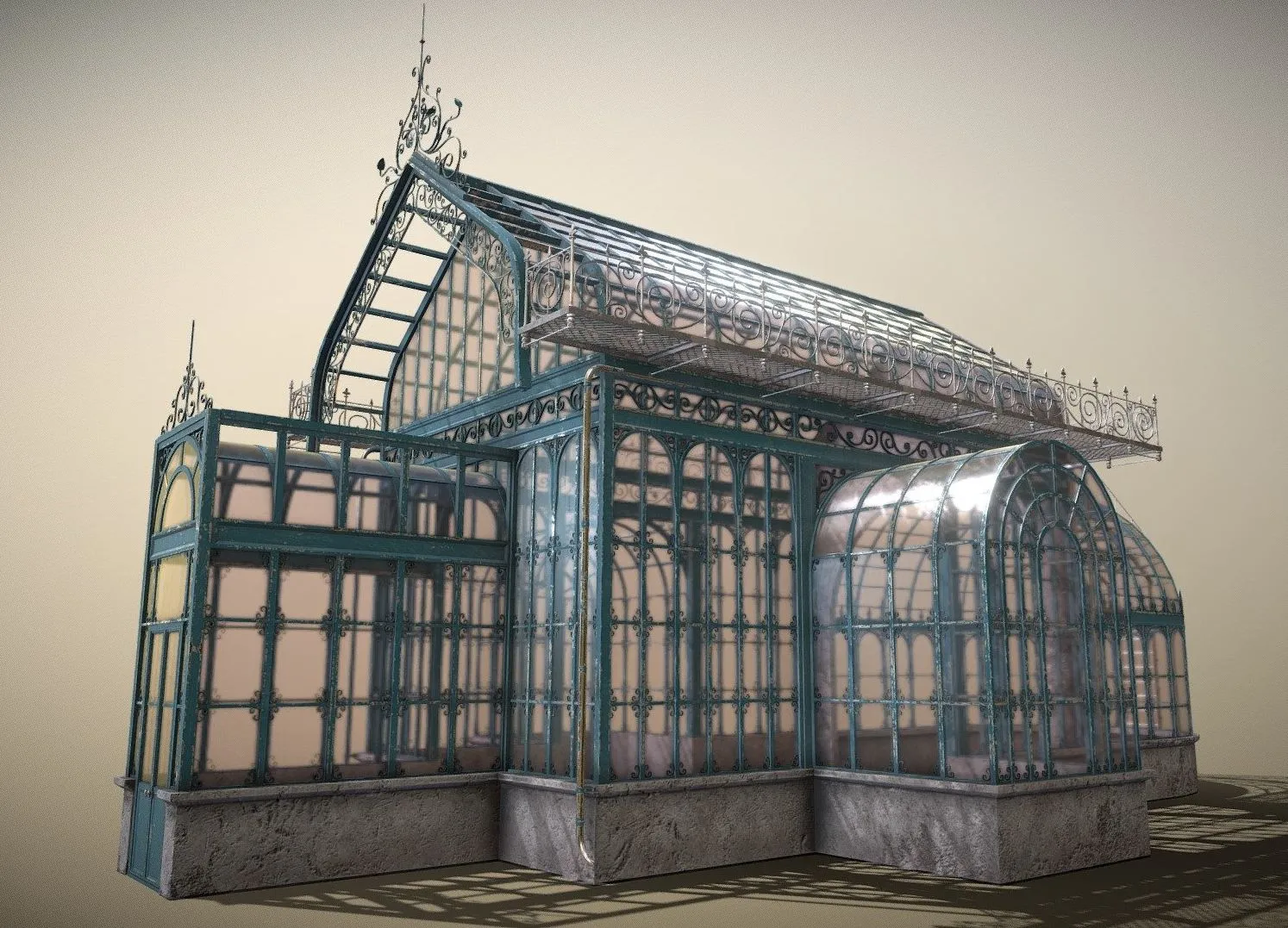 PBR Game 3D Models – Greenhouse Romanesque Style