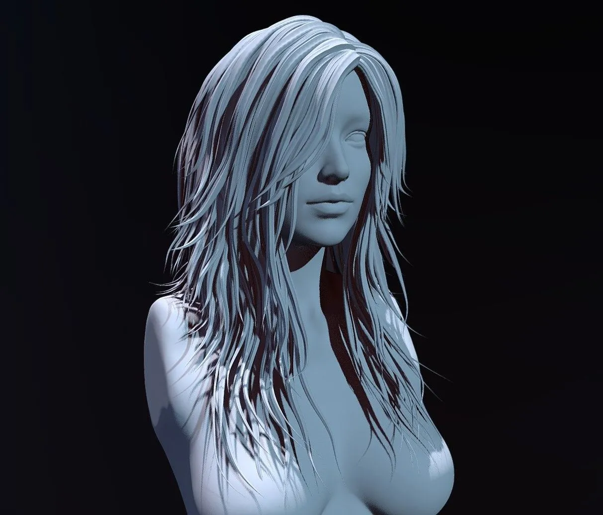 PBR Game 3D Models – Hair Sculpt 1