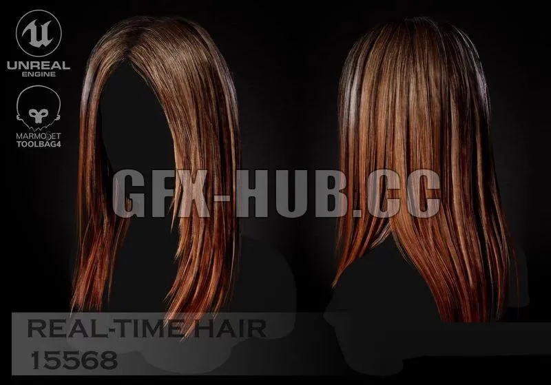 PBR Game 3D Models – Hairstyle number three