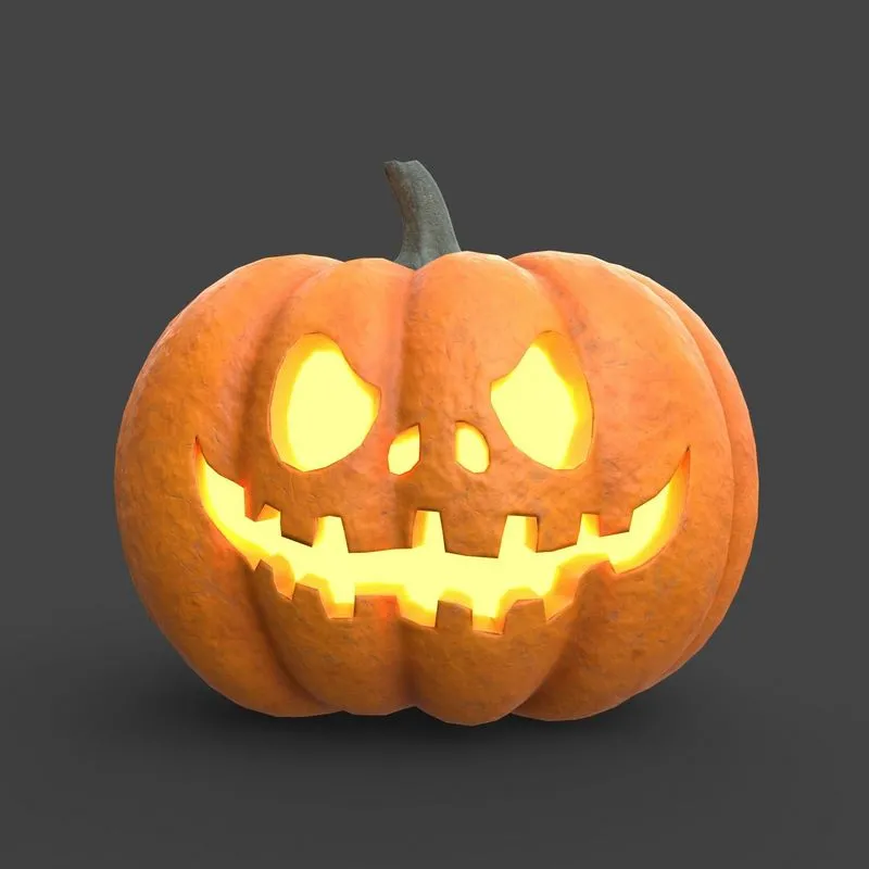 PBR Game 3D Models – Halloween Pumpkin Jack-O-Lantern