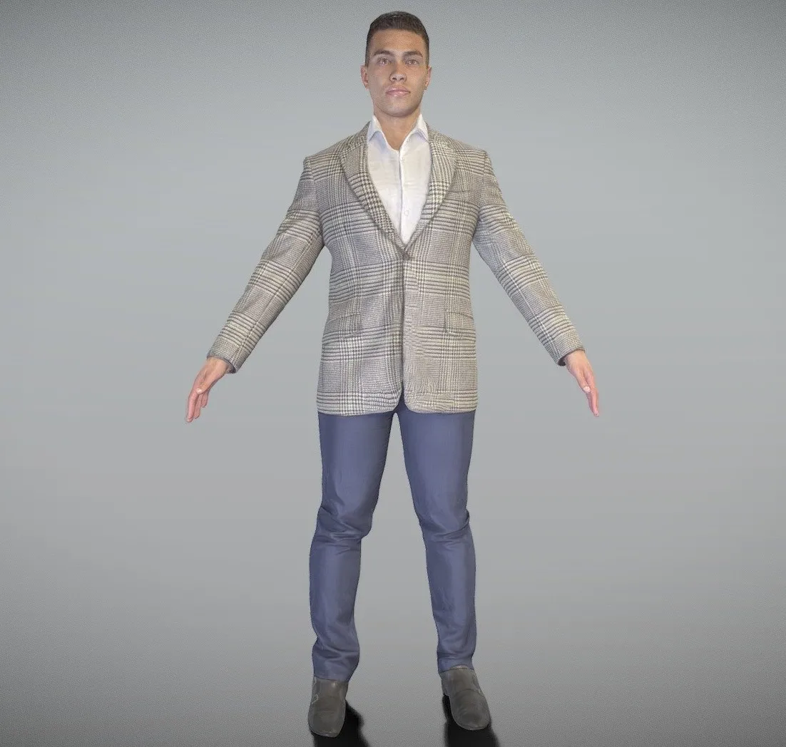 PBR Game 3D Models – Handsome Man In Jacket Ready For Animation 286