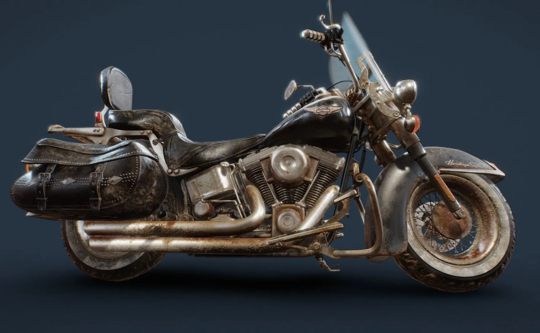 PBR Game 3D Models – Harley Davidson Heritage Softail Model