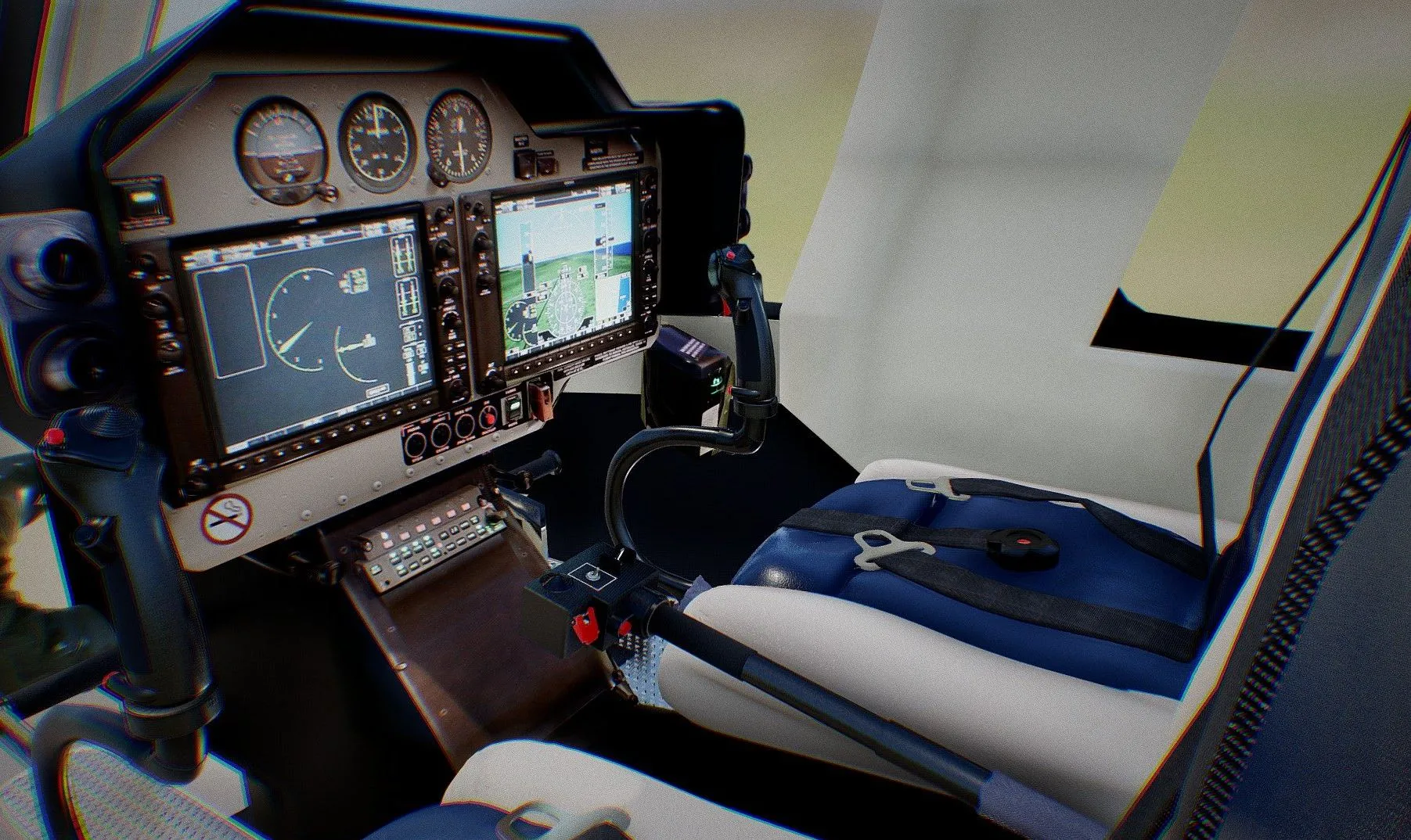 PBR Game 3D Models – Helicopter Cockpit Bell 407