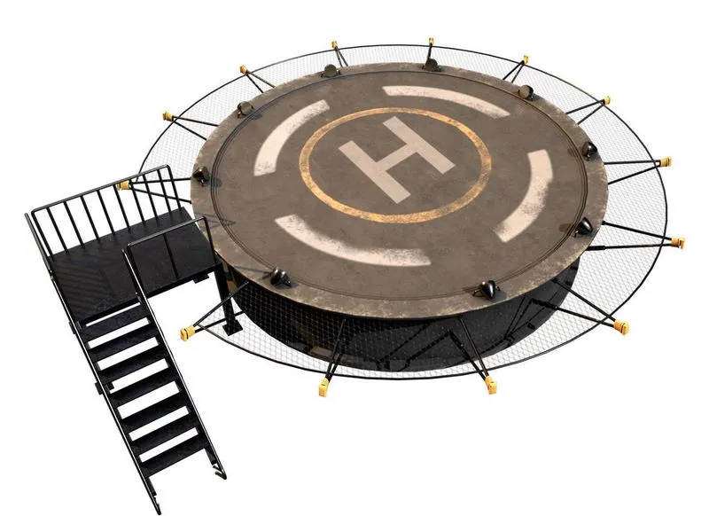 PBR Game 3D Models – Helipad Circular Platform