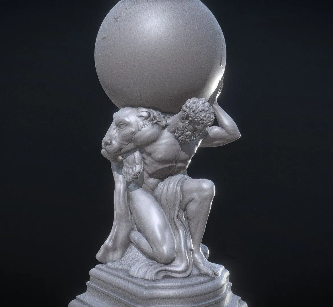 PBR Game 3D Models – Hercule Holding The Globe