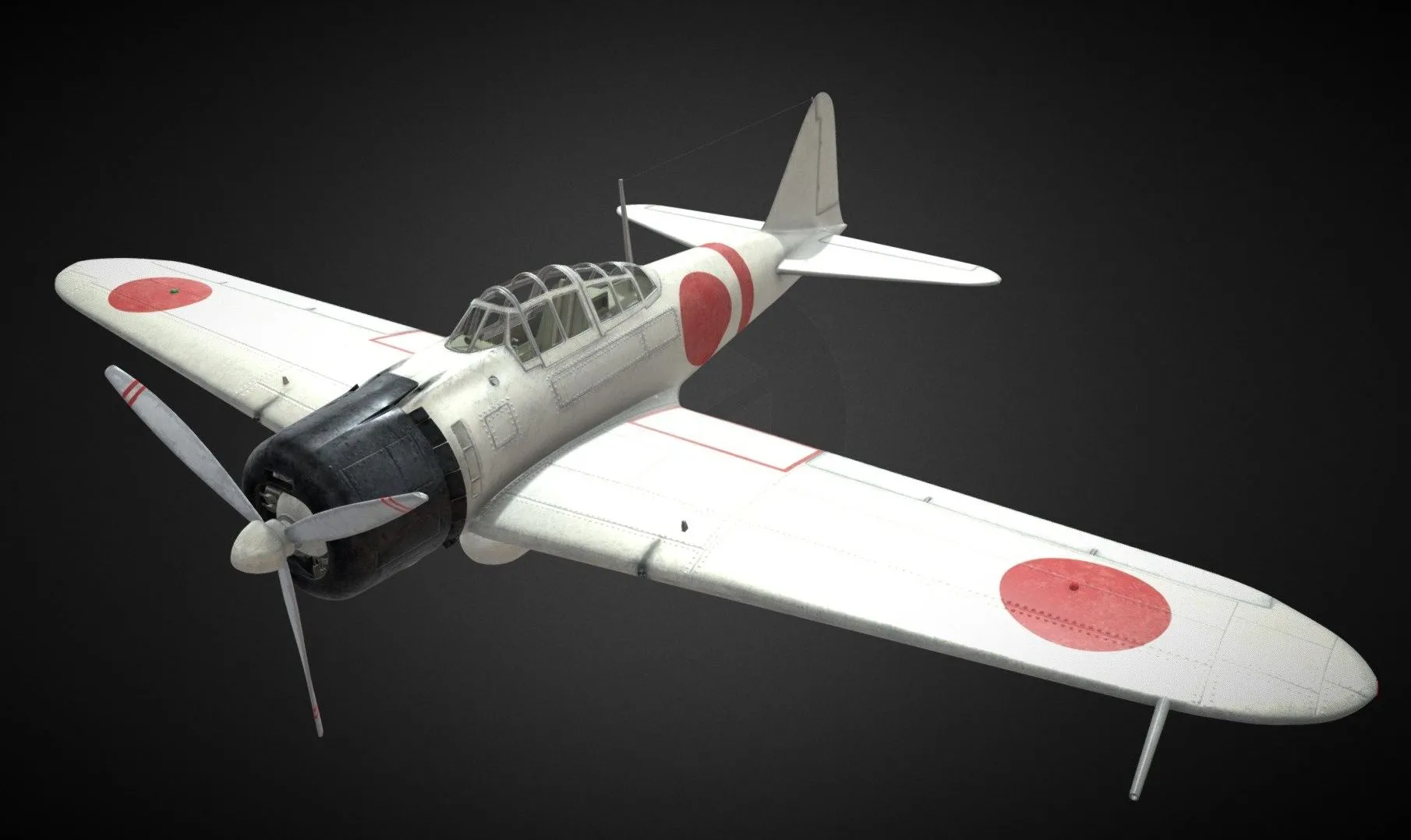 PBR Game 3D Models – Highpoly Mitsubishi A6m Zero