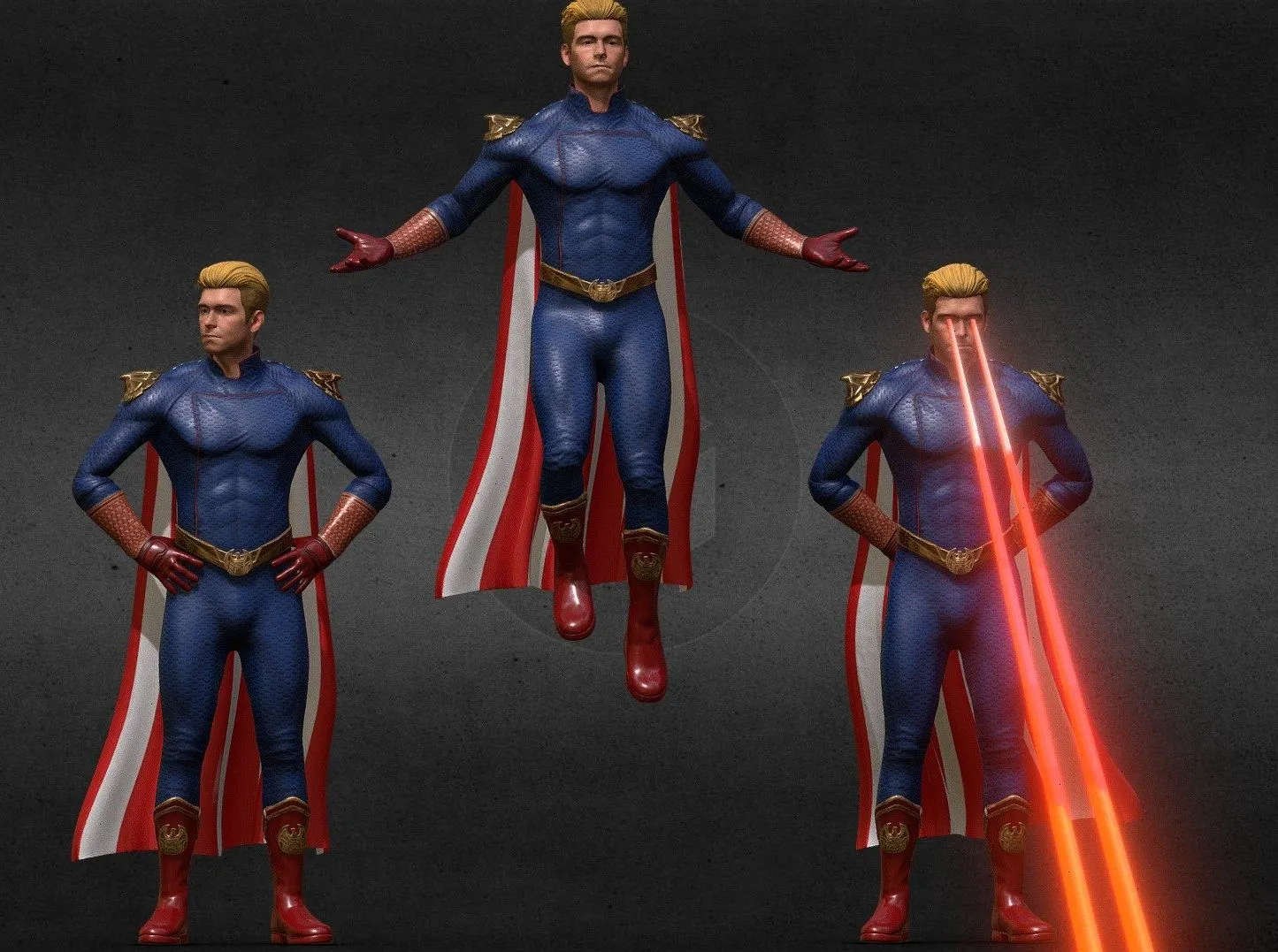 PBR Game 3D Models – Homelander Rigging