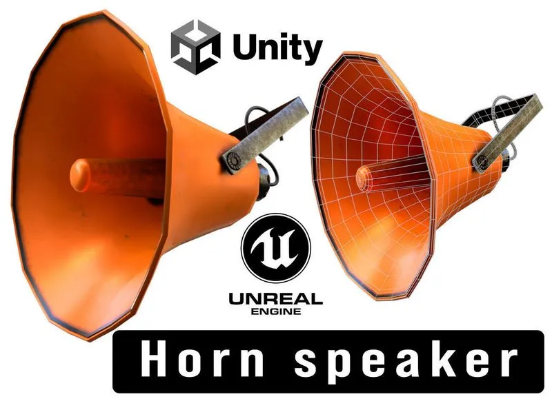 PBR Game 3D Models – Horn Speaker Siren