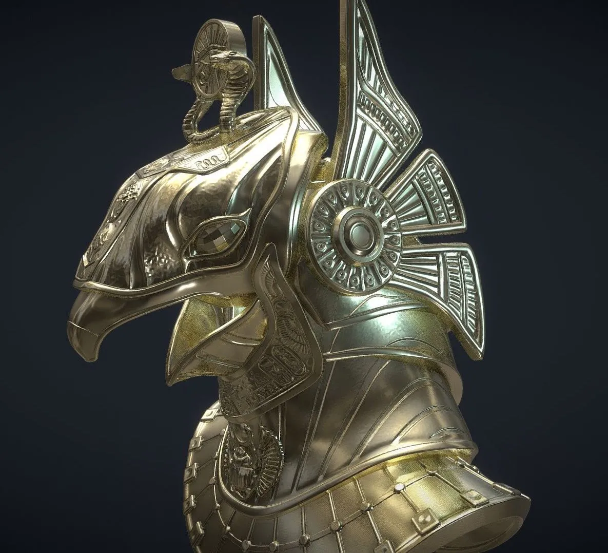PBR Game 3D Models – Horus Helmet 3D Printing