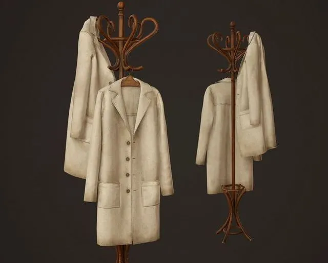 PBR Game 3D Models – Hospital Coat Rack