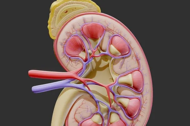 PBR Game 3D Models – Human Kidney Anatomy Cross Section