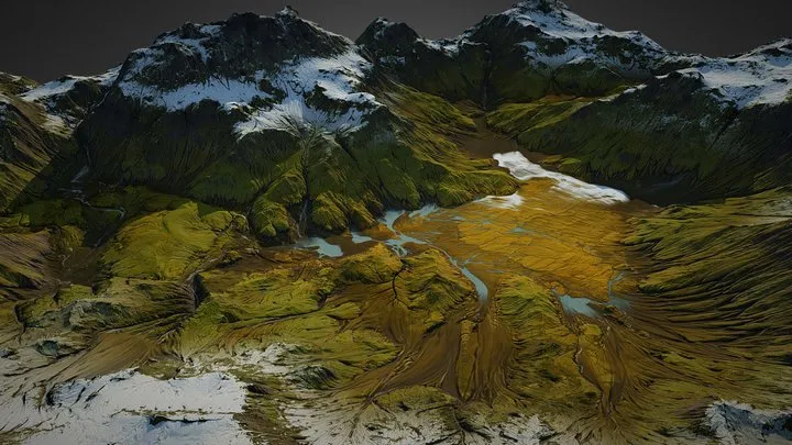 PBR Game 3D Models – Iceland Landscape (World Machine)