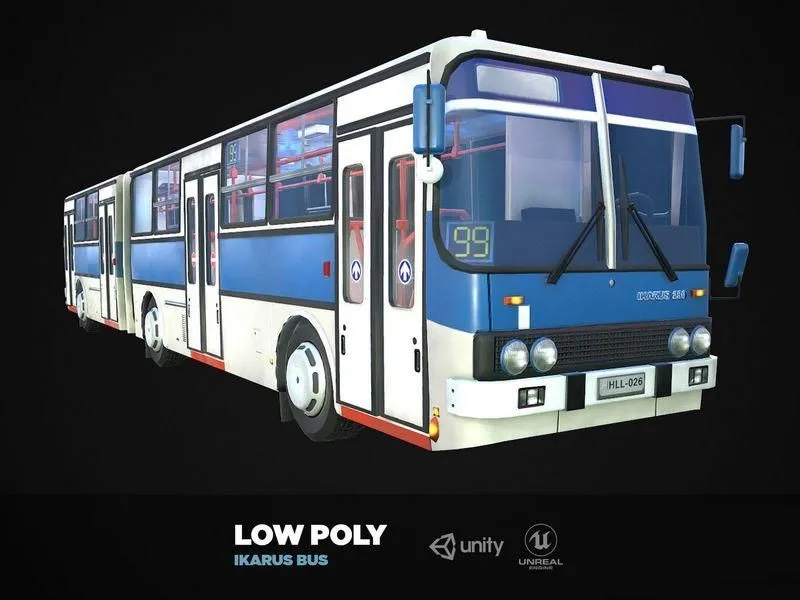 PBR Game 3D Models – Ikarus bus