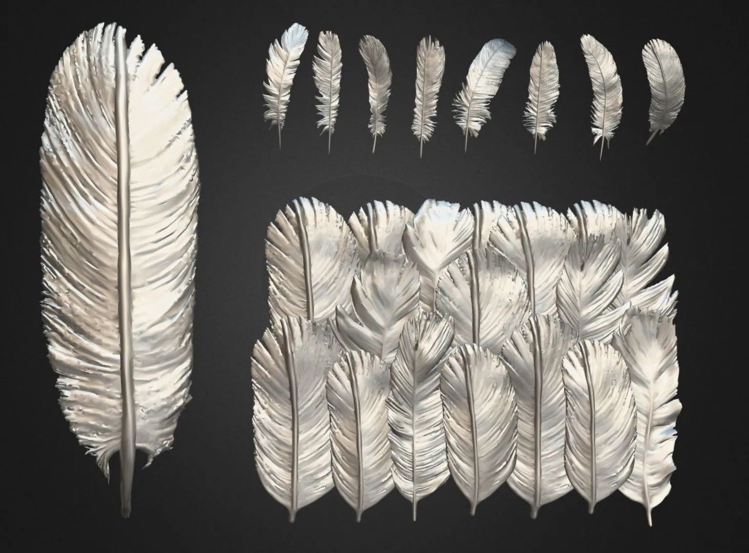 PBR Game 3D Models – Imm Feathers Brushes For Zbrush