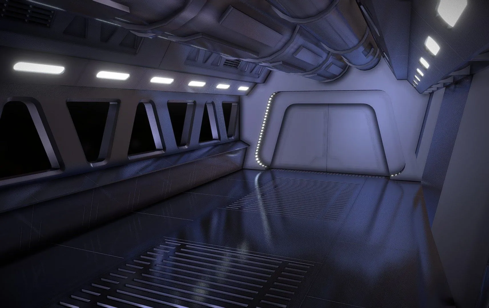 PBR Game 3D Models – Imperial Ship Corridor