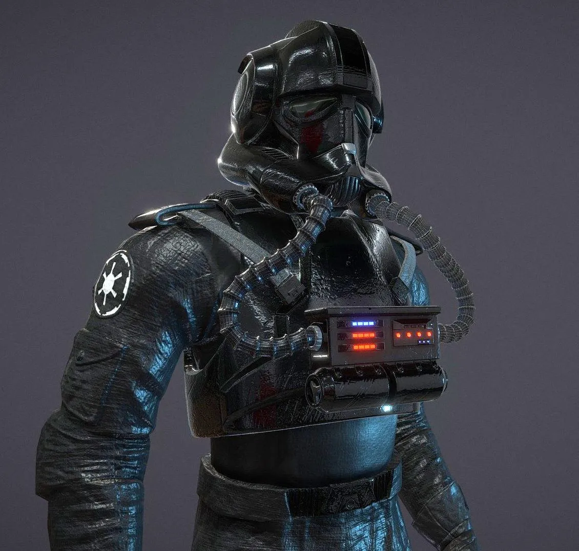 PBR Game 3D Models – Imperial V Wing Pilot