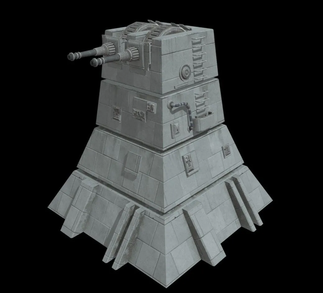 PBR Game 3D Models – Imperial Xx 10 Turbolaser Tower