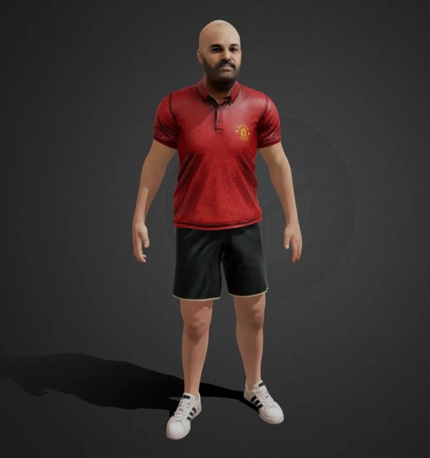 PBR Game 3D Models – Indian Football Fan