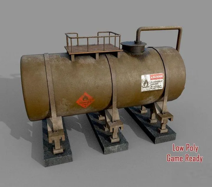PBR Game 3D Models – Industrial Green Tank