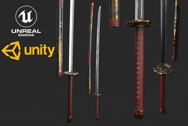PBR Game 3D Models – Japan Katana