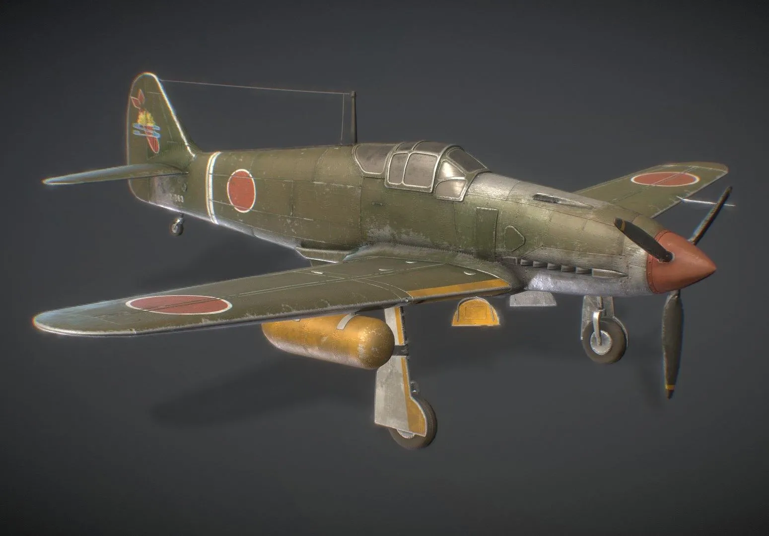 PBR Game 3D Models – Kawasaki Ki 61 Japanese Ww2 Fighter