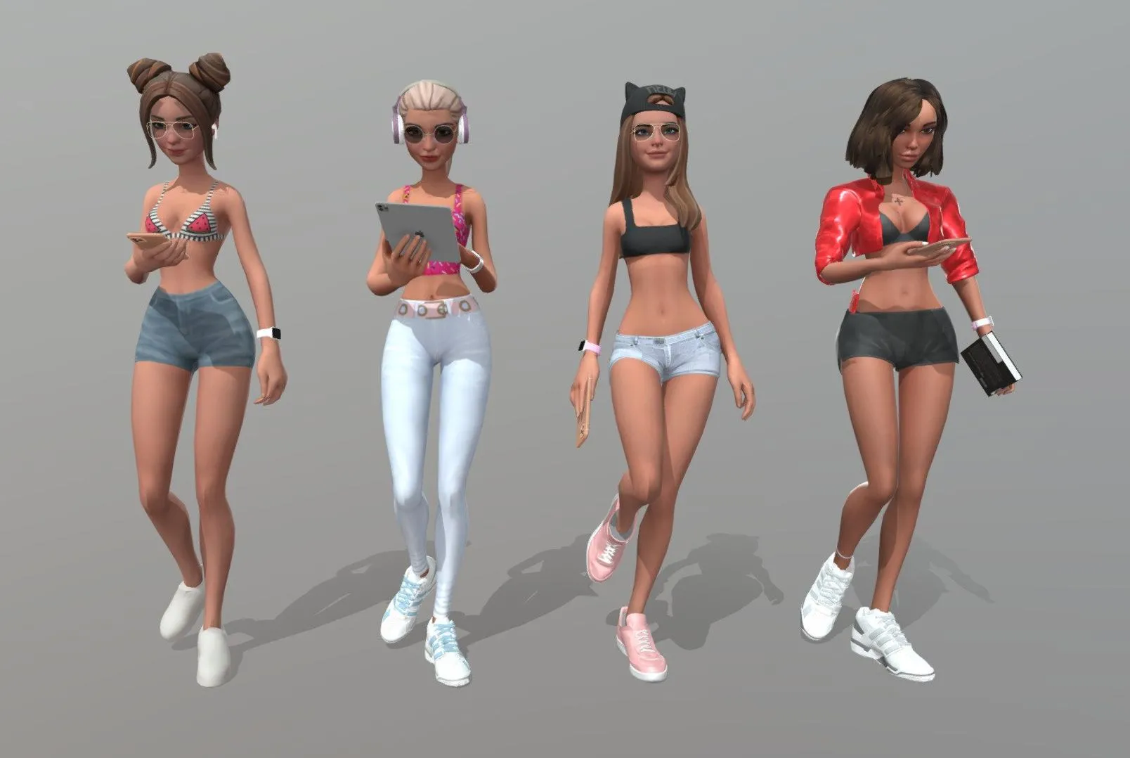 PBR Game 3D Models – Lady Bundle Pack 2