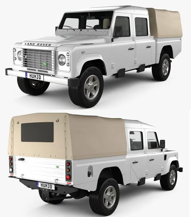 PBR Game 3D Models – Land Rover Defender 130 High Capacity DoubleCab PickUp 2011