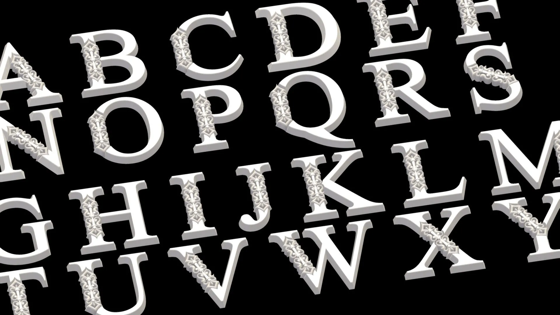 PBR Game 3D Models – Letters