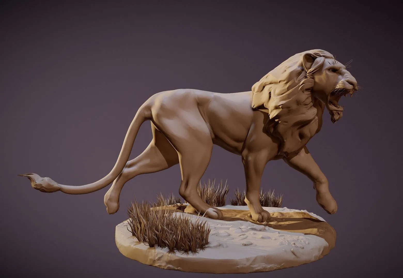 PBR Game 3D Models – Lion Sculpt