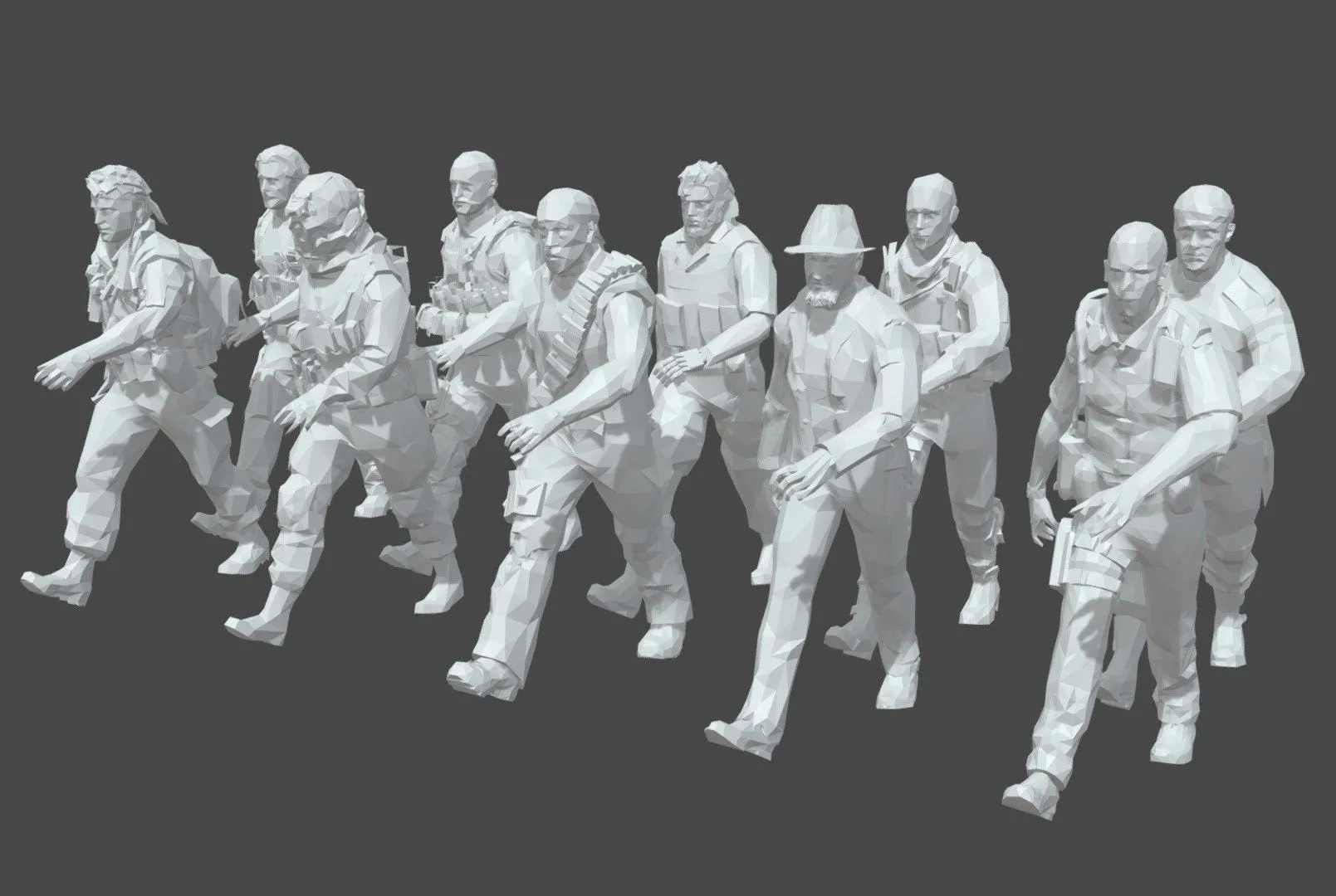 PBR Game 3D Models – Low Poly Art Army Man Animated Pack