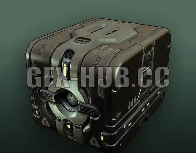 PBR Game 3D Models – Low Poly Box -Doom Ammo Crate