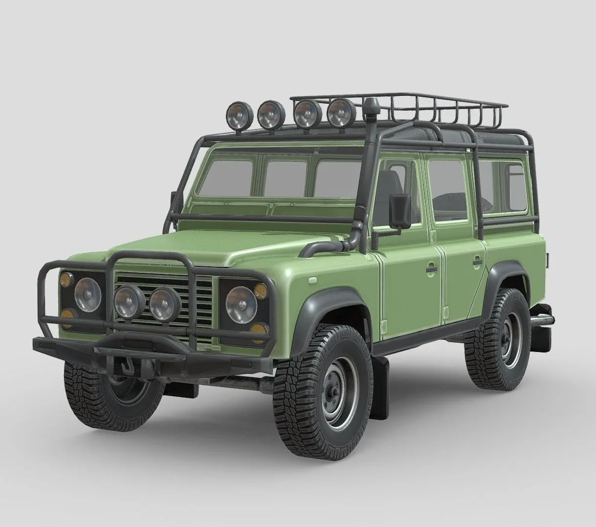 PBR Game 3D Models – Low Poly Car Rand Rover Defender D110