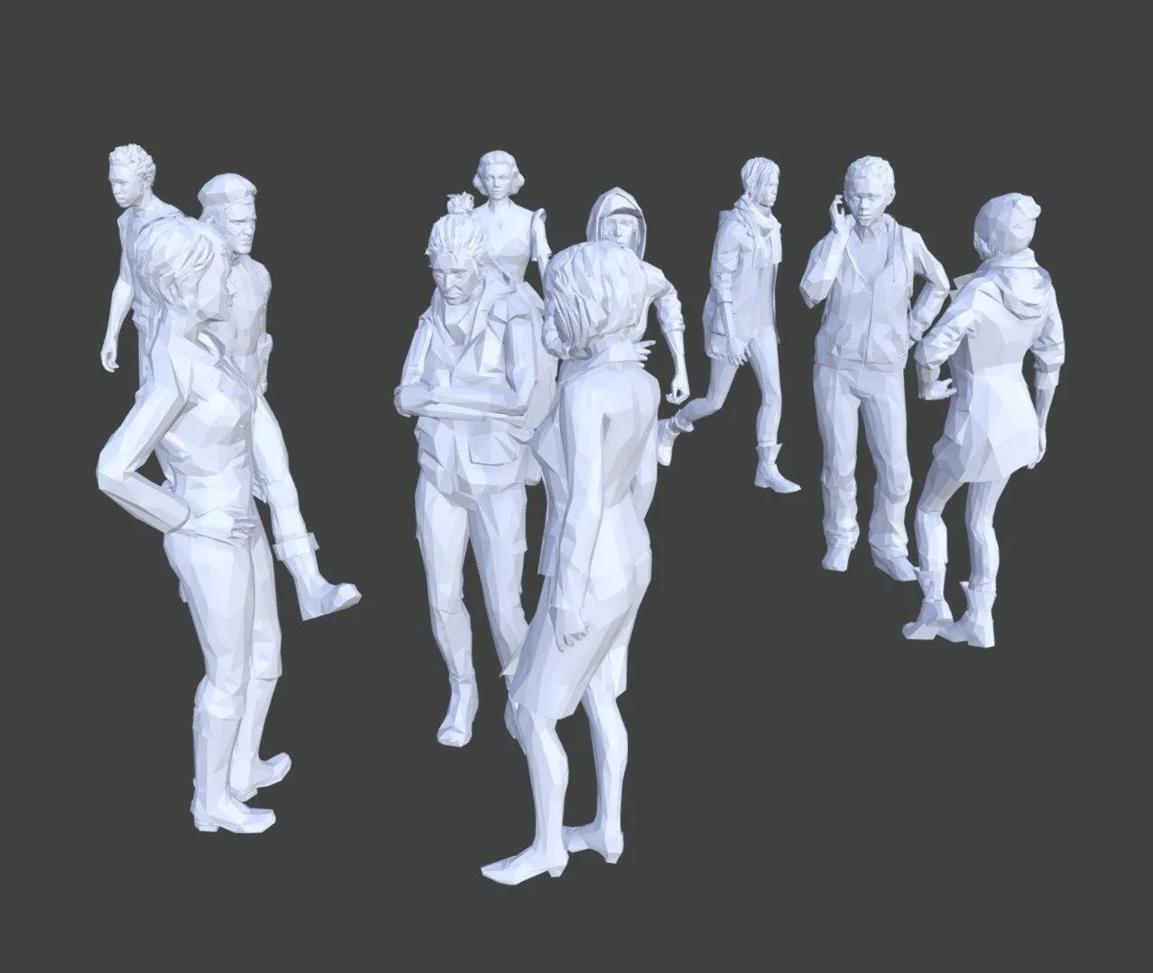 PBR Game 3D Models – Low Poly People Collection 1