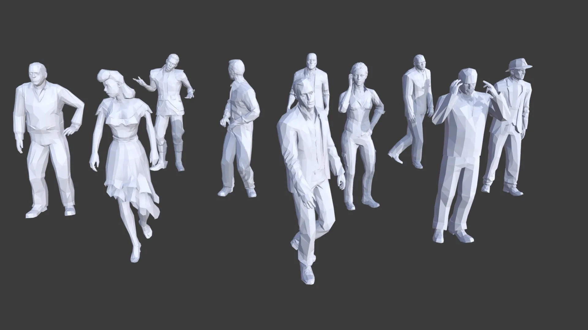 PBR Game 3D Models – Low Poly People Collection 18