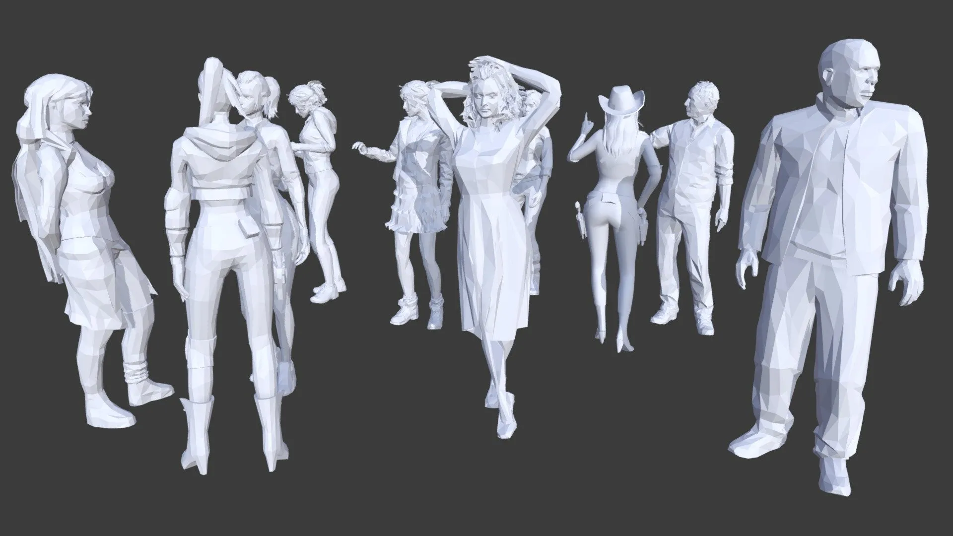 PBR Game 3D Models – Low Poly People Collection 4