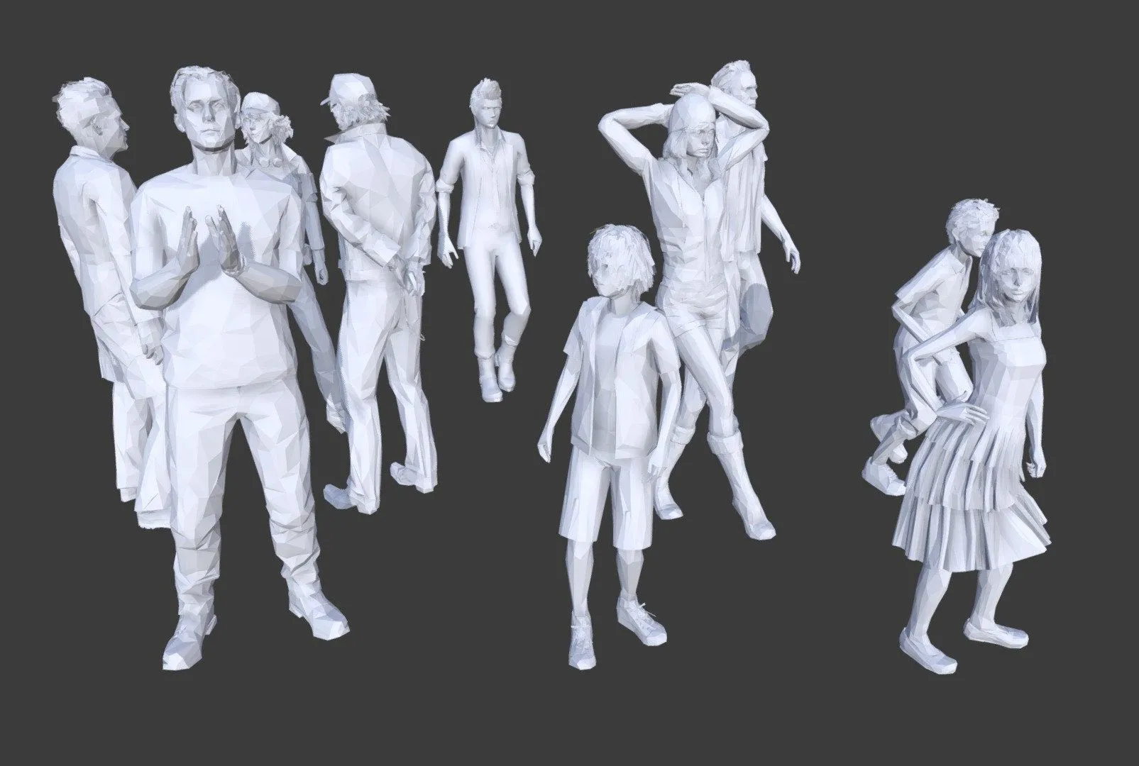 PBR Game 3D Models – Low Poly People Collection 7