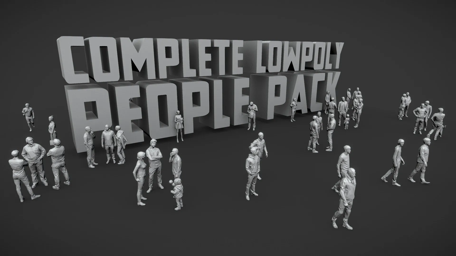 PBR Game 3D Models – Lowpoly People Complete Pack