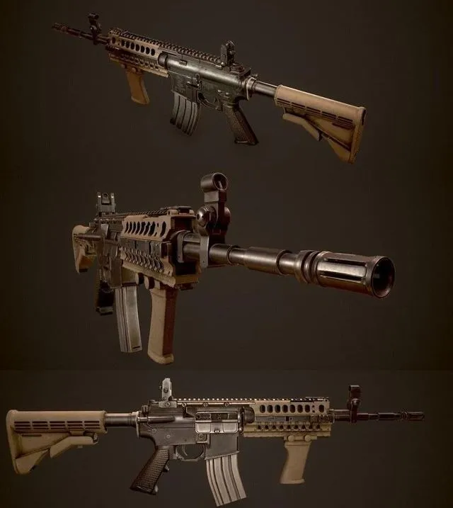 PBR Game 3D Models – M4 Assault Rifle