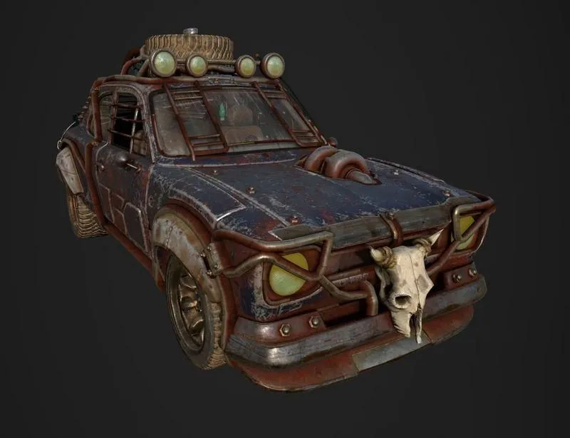 PBR Game 3D Models – Mad Max Vehicle post apocalyptic car