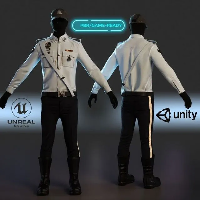 PBR Game 3D Models – Malaysian Police uniform