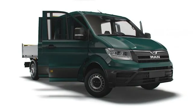 PBR Game 3D Models – MAN TGE Double Cab Tipper HQ Interior 2023